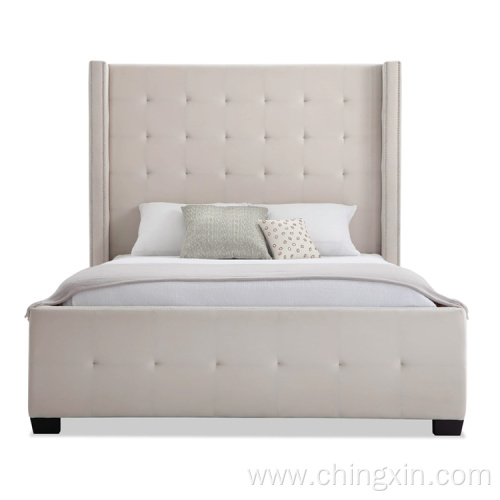 Button Tufting Upholstered Fabric Bed Wholesale Bedroom Sets